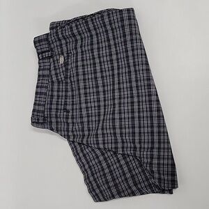 Men's Greg Norman Black/Gray Plaid Golf Short, Size 38